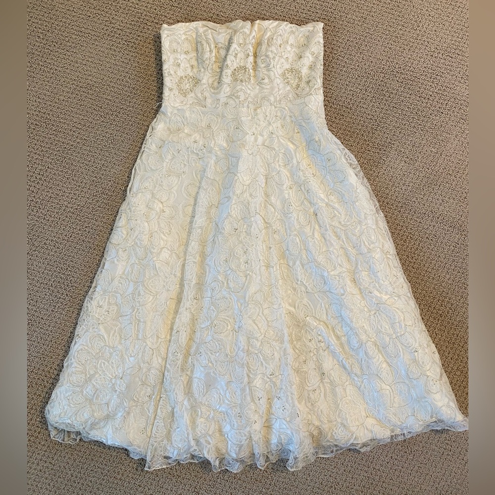 Beautiful lace tea length wedding dress